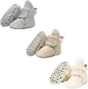 Zutano Cotton Baby Booties with Gripper Soles, Soft Sole Stay-On Baby Shoes, Bundle, 18M